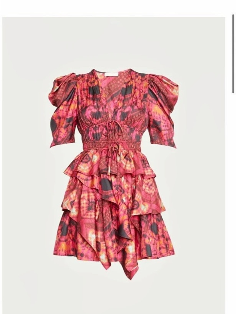 Ulla Johnson Silk Tie-Dye Ruffle Mini Dress